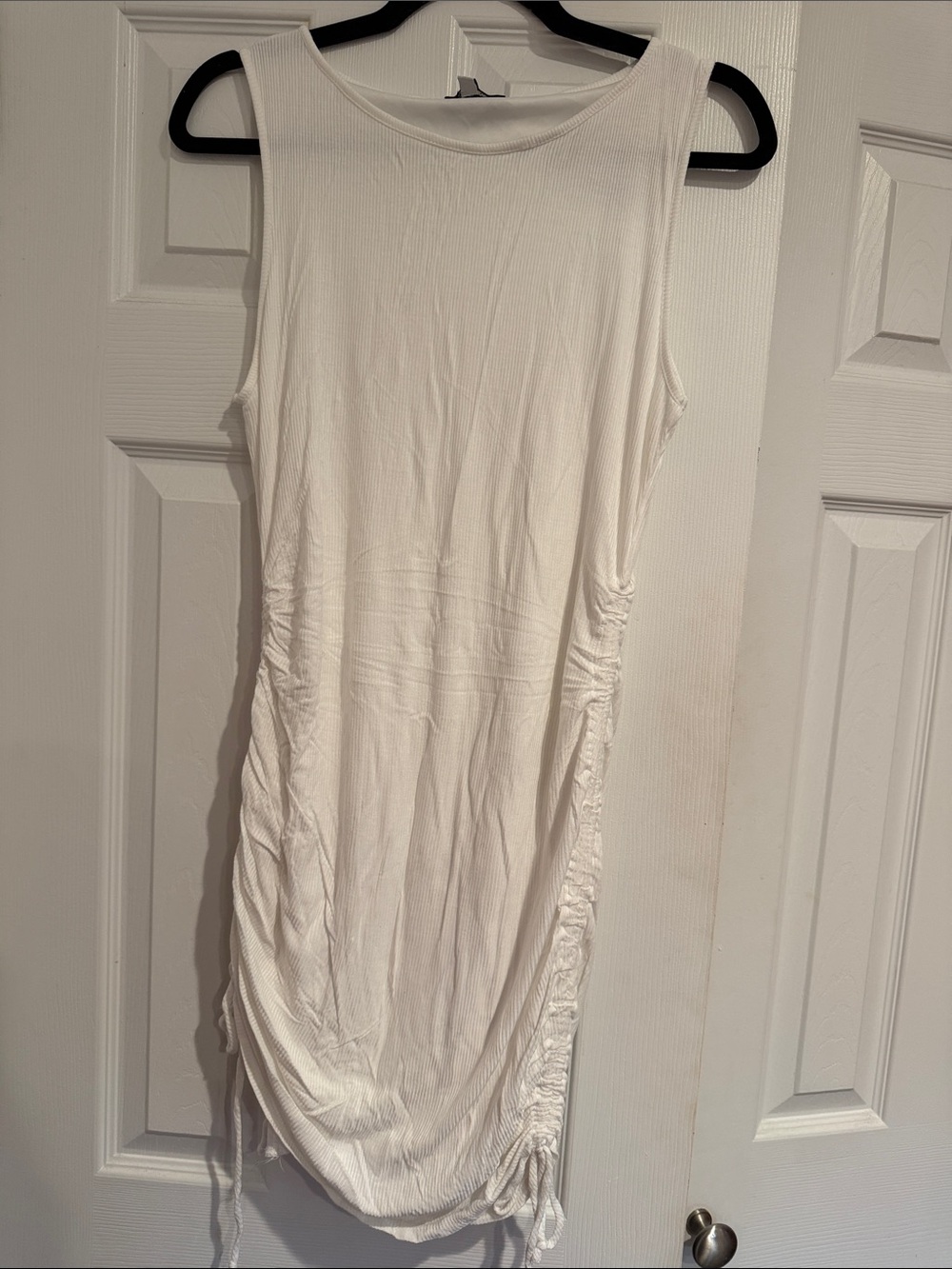 Fashion Nova White Ruched Mini Dress